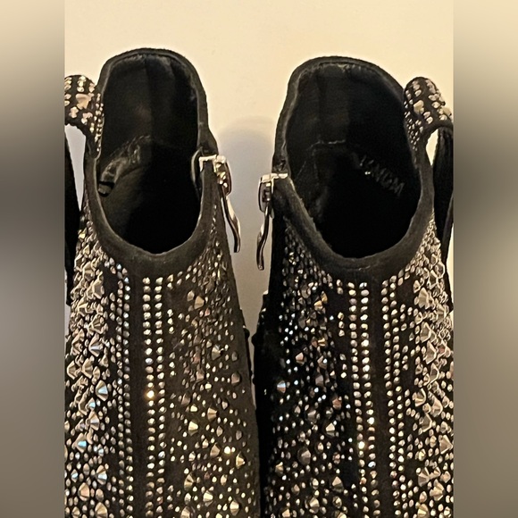 Elegant Black Studded Ankle Booties by ISNOM - Picture 12 of 16